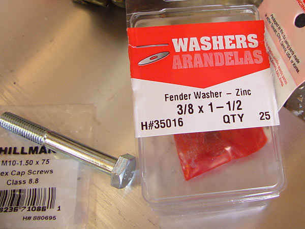fender washers and size of bolt you need to make this work on your supercharger
