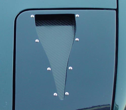 carbon fiber NACA duct installed in Miata headlight lid